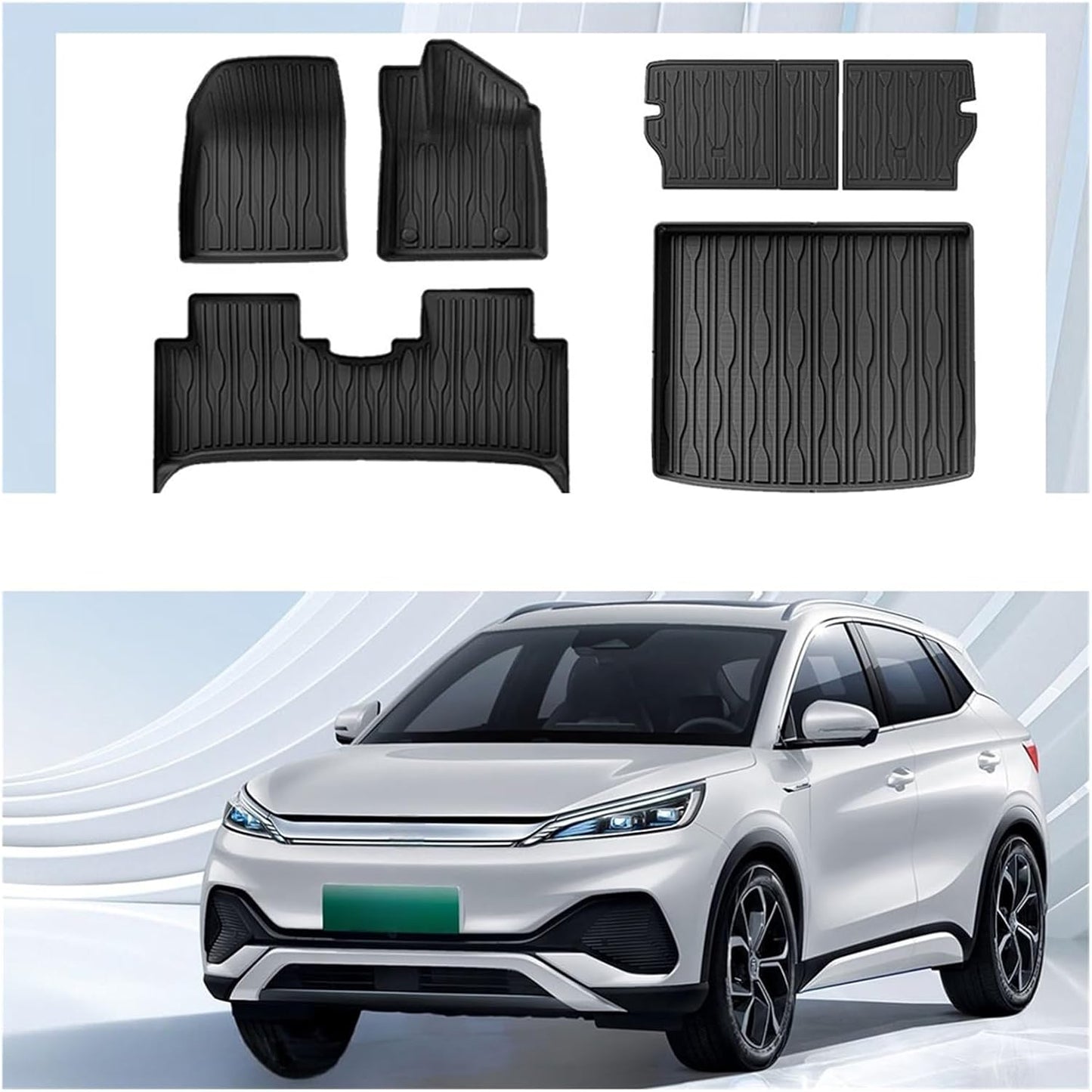 TPE Floor Mat Compatible with BYD Atto 3 / Yuan Plus 2022 2023 2024 Car Foot Panel Liner Carpet Pad Mat Accessories(3PCS LHD Floor Mats)