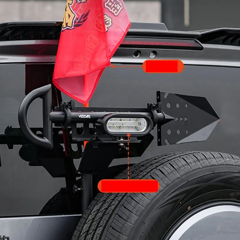BYD FangChengBao Leopard 5 Tailgate Flagpole Rack Spare Tire Antenna Bracket