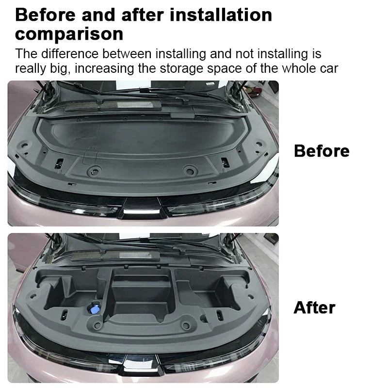 Car Engine Trunk Organizer Box For Xpeng G6 XiaoPeng 2023 2024-IN 2025 Left Rudder Engine Room Hood Storage Box Front Large Auto.