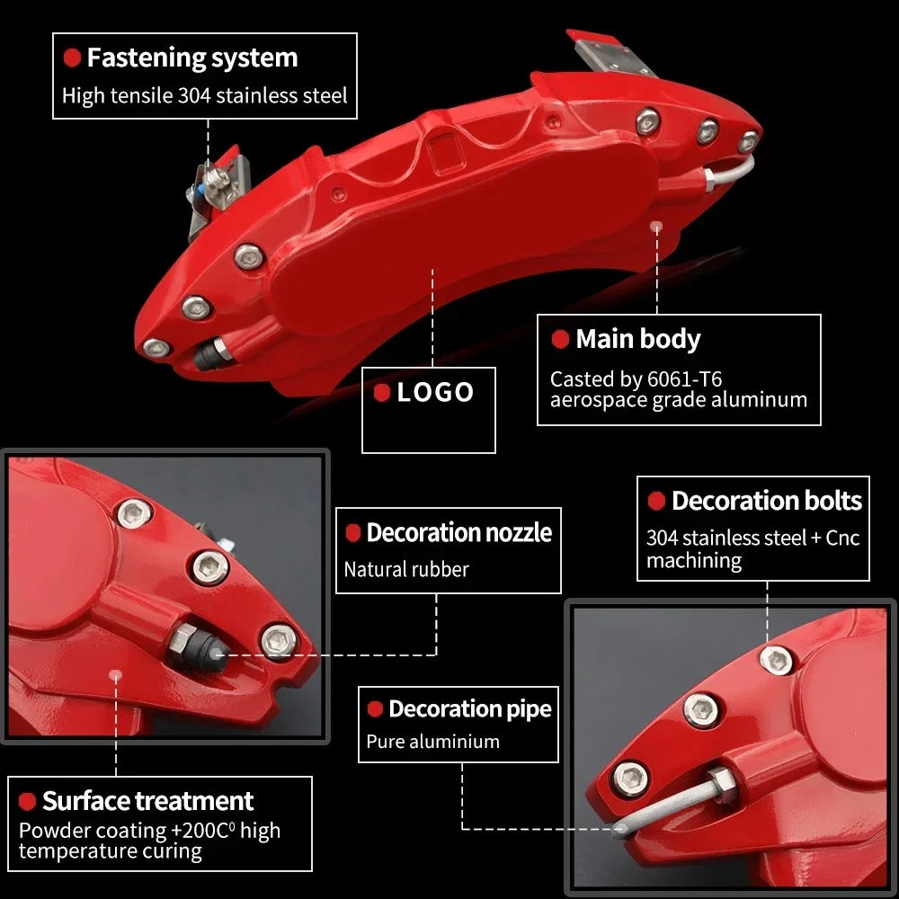 For Zeekr X 001 007 009 Car Brake Caliper Cover Aluminum Alloy Front Rear Wheel Modification Exterior Kit.