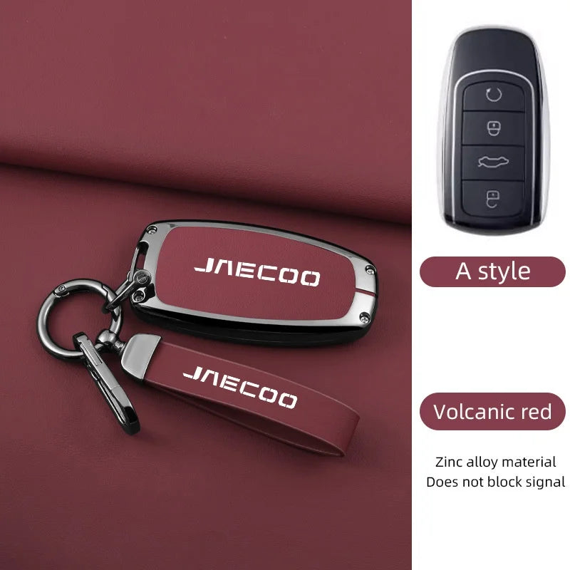 For Omoda JAECOO J7 2025 2024 Car Remote Control Key Case Cover Zinc Alloy Leather Protector Auto Keychain Accessories