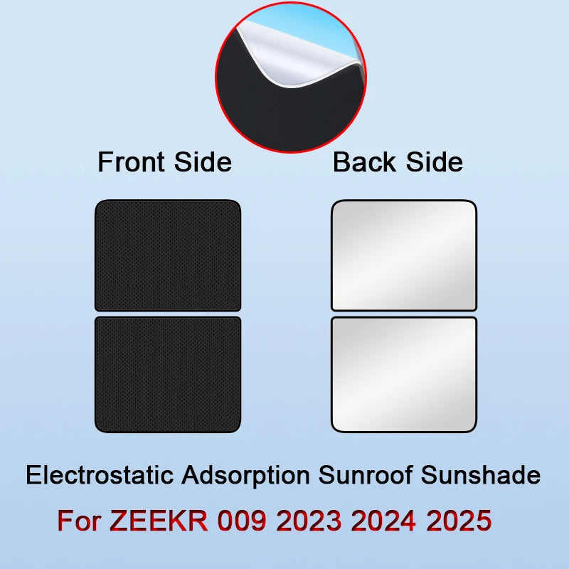 Fit For ZEEKR 009 2023 2024 2025 Car Electrostatic Adsorption Sunroof Sunshade Heat Insulation Skylight Sticker Auto Accessories.