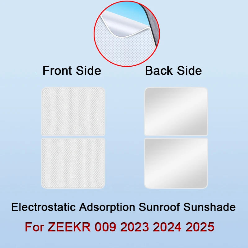 Fit For ZEEKR 009 2023 2024 2025 Car Electrostatic Adsorption Sunroof Sunshade Heat Insulation Skylight Sticker Auto Accessories.