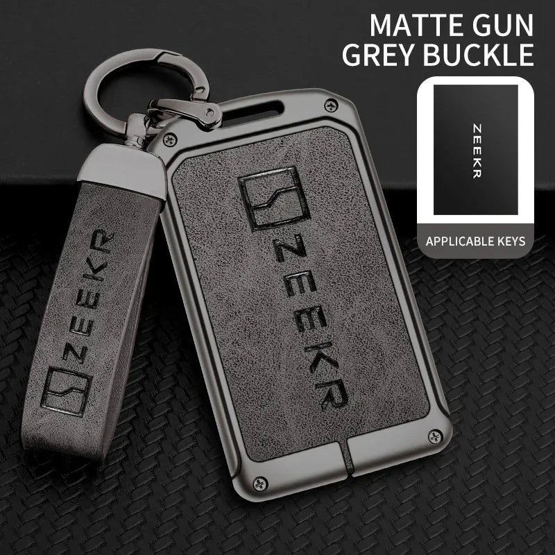 Zinc Alloy+Leather TPU Car Smart Card Slice Remote Key Bag For ZEEKR 001 009