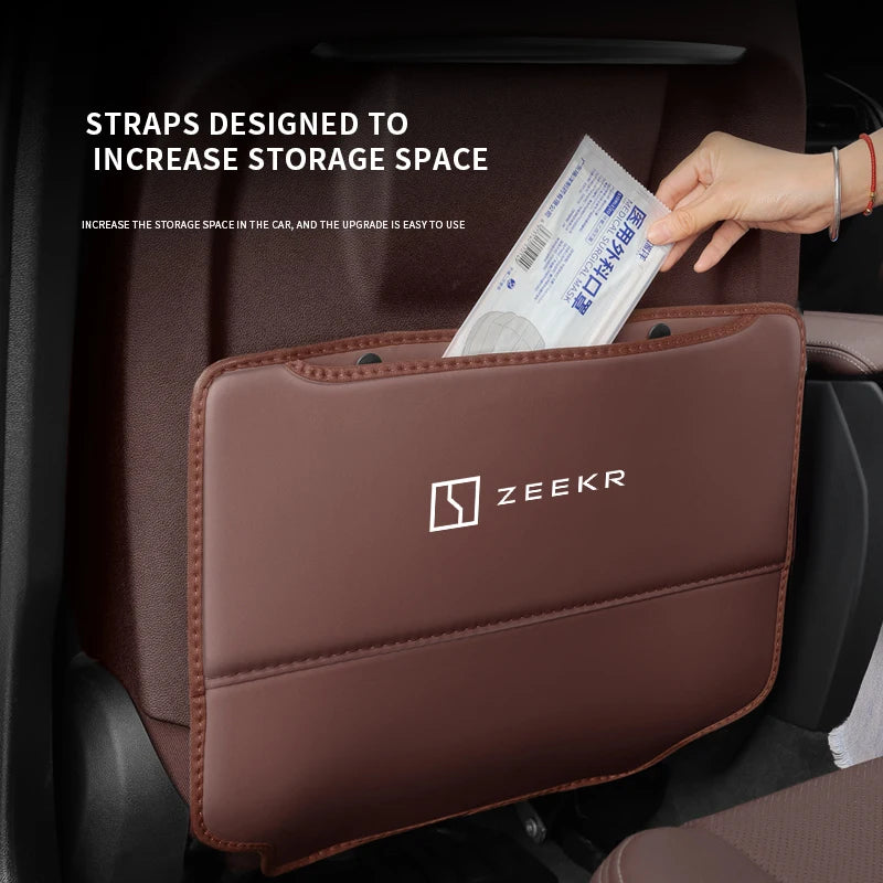 For ZEEKR X 001 007 009 2022 2023 2024 Car Seat Back Storage Rear Anti-Wear Backrest Anti-kick Pad Auto Accessories.