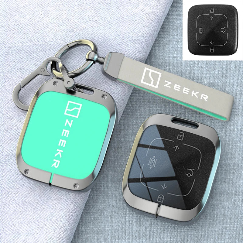Zeekr 7X 001 007 009 X Keychain Car Remote Control Zinc Alloy Leather Key Case Cover