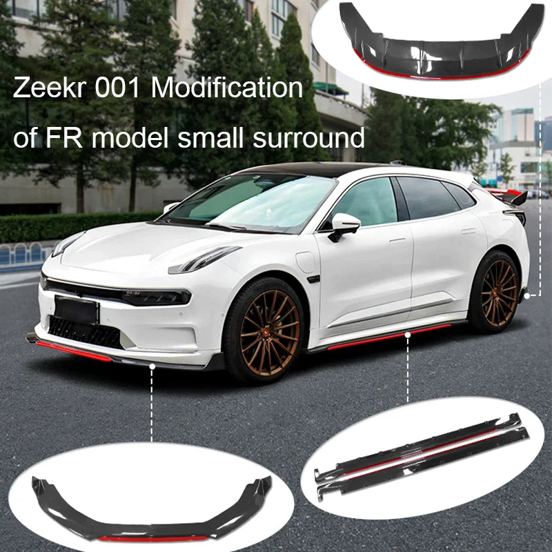 Zeekr 001 2021 2022 2023 Modified FR Model Carbon Fiber Front Lip Rear Lip Side Skirts High Feet Tail Small Enclosure.