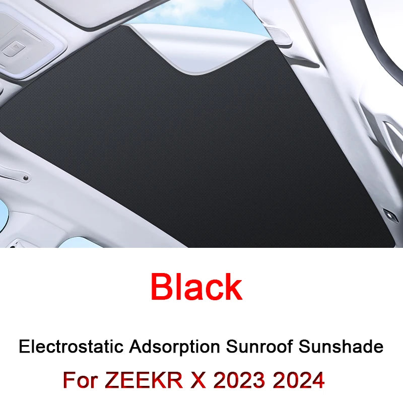 Roof Sunshade For ZEEKR X 2023 2024 Electrostatic Adsorption Sunroof Sunshade Skylight Blind Shading Sticker Auto Accessories.