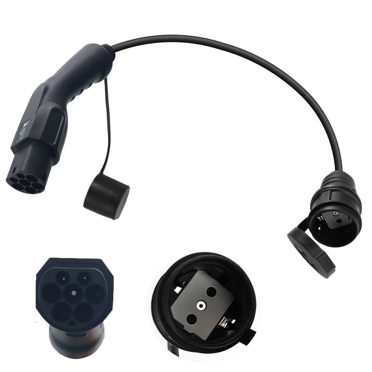 Type2 to Schuko Socket Adapter 16A 3.5kw Mennekes EC62196-2 male plugto EU Socket for Electric Scooters EBikes