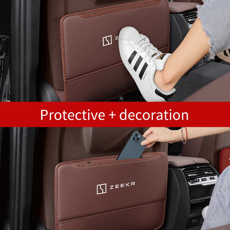 For ZEEKR X 001 007 009 2022 2023 2024 Car Seat Back Storage Rear Anti-Wear Backrest Anti-kick Pad Auto Accessories.
