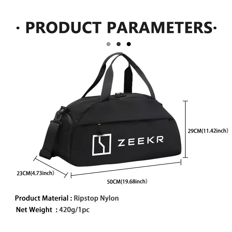 Car Logo Sports Fitness Large Capacity Portable Storage Bag For Zeekr X 001 009