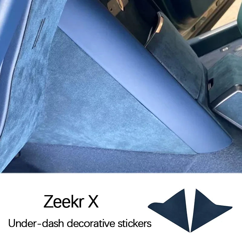 Zeekr X 2023 2024 Front Center Console Sides Alcantara Suede Protective Cover Stickers Interior Decorative Accessories.