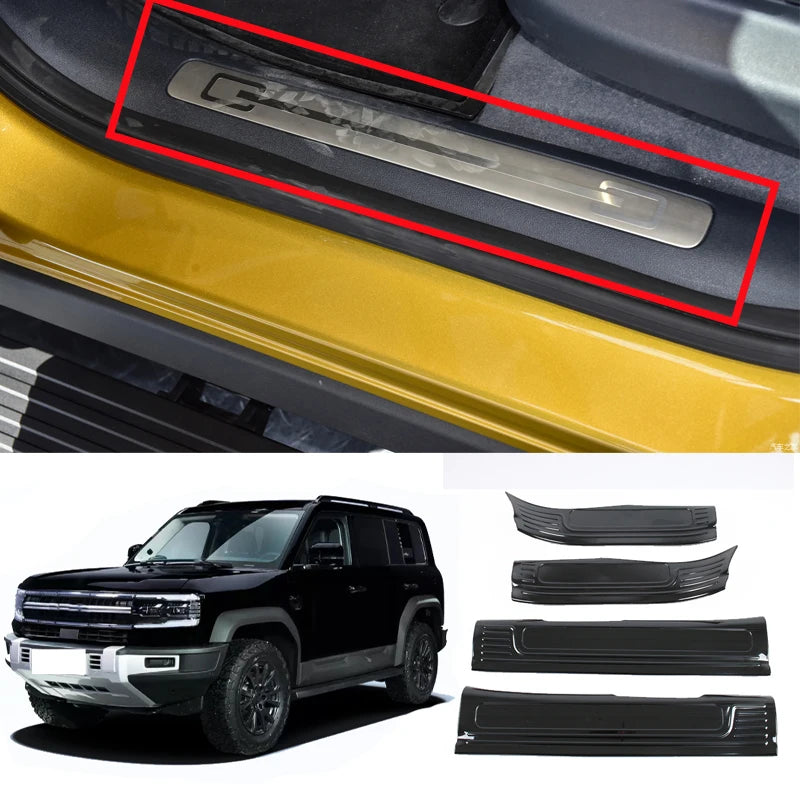 Stainless Steel Car Door Sill Scuff Plate Protector Cover For BYD FangChengBao Leopard 5