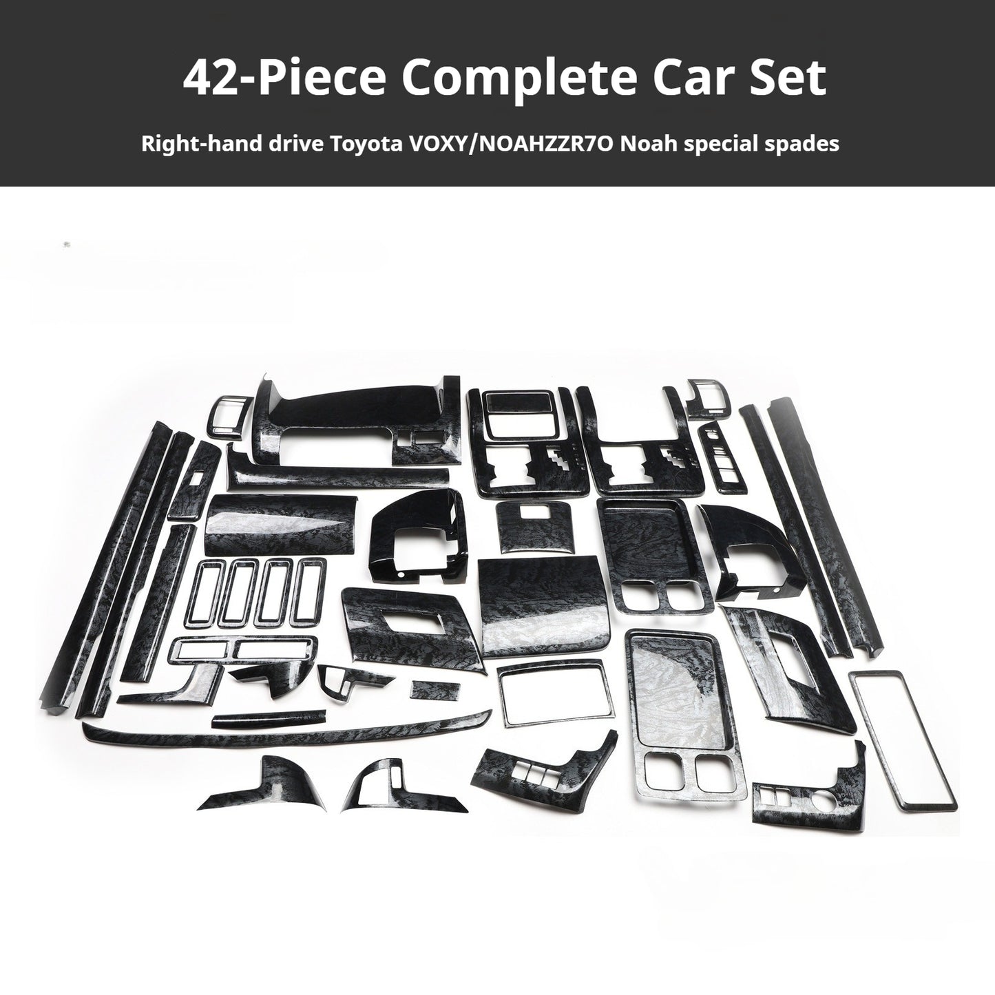 RHD VOXY/NOAH ZZR70 Carbon Fiber and Rosewood Dashboard Trim Kit