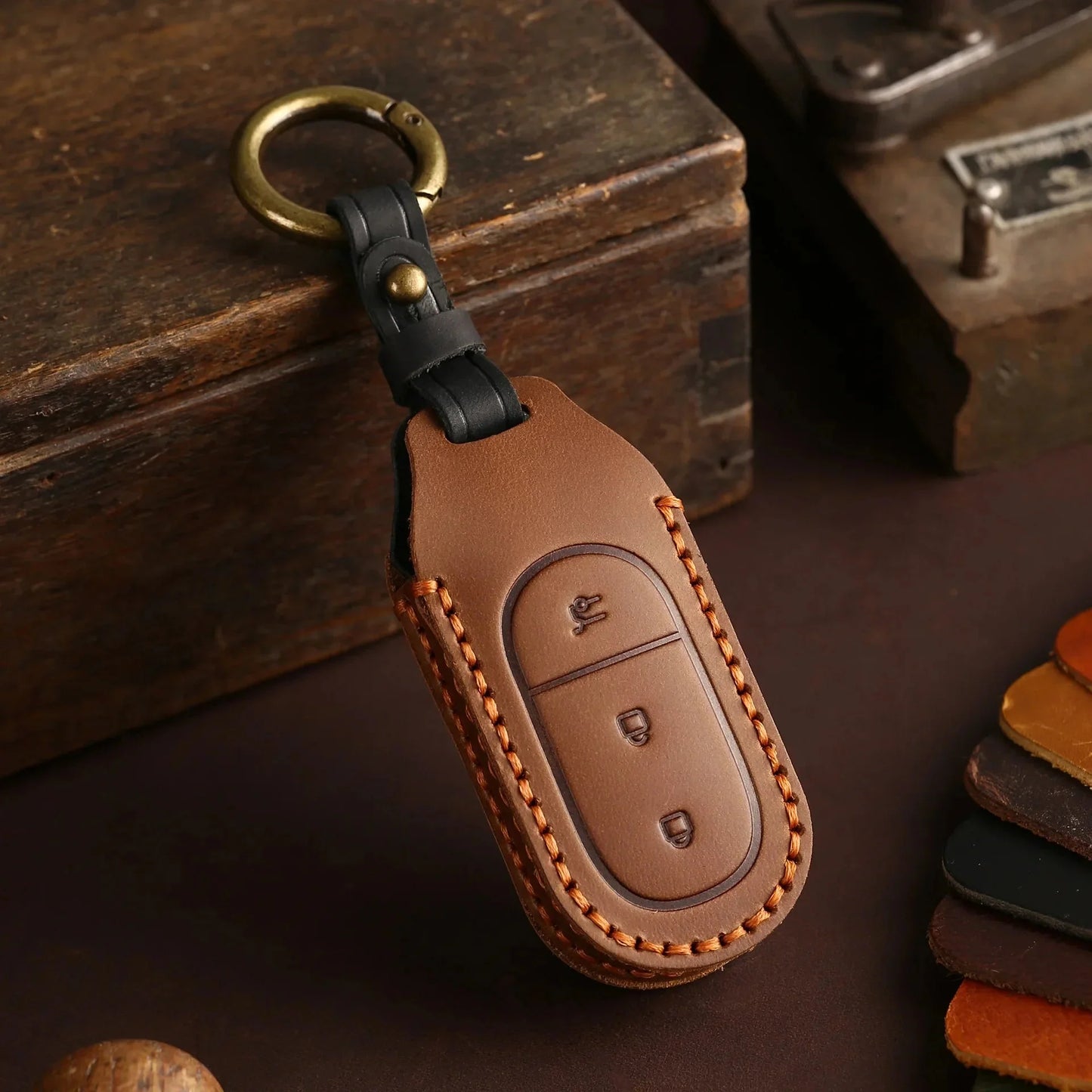 Leather Protector Holder Case Car Key Fob Cover Shell for Leapmotor - Leapmotor Accessories