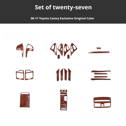 RHD 2006-2011 6th Generation Camry Interior Modification Peach Wood Carbon Fiber Pattern Air Vent Trim