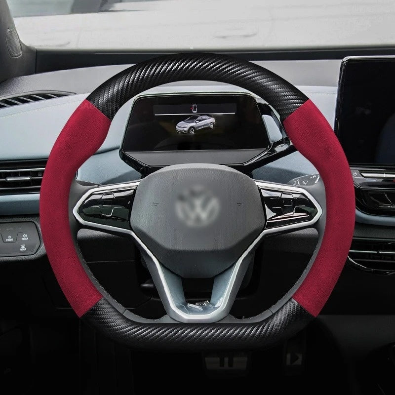 Carbon Fiber Car Steering Wheel Cover For VW ID.2, ID.3, ID.4, ID.5, ID.6, ID.7, Crozz, PRO, X, BUZZ