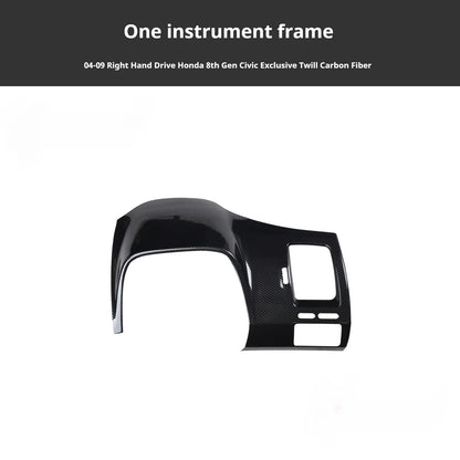 RHD 2004-2011 8th Generation Civic Carbon Fiber Interior Window Lift Steering Wheel Trim Kit