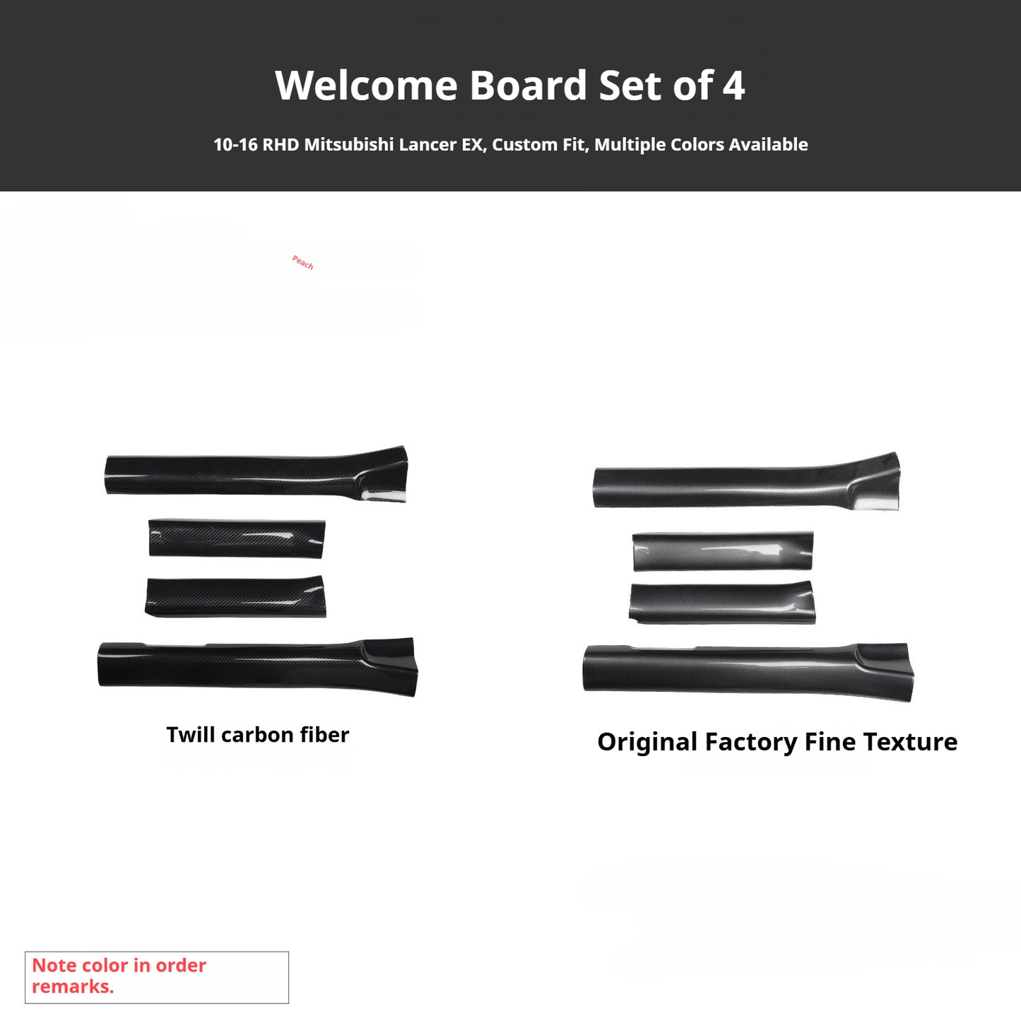 RHD 10-16 Mitsubishi Lancer EVO Interior Modification Carbon Fiber and Rosewood Steering Wheel & Window Trim Decals