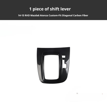 RHD 2014-2015 Mazda 3 Atenza Interior Modification Carbon Fiber Pattern Gear Shift Knob Trim Kit