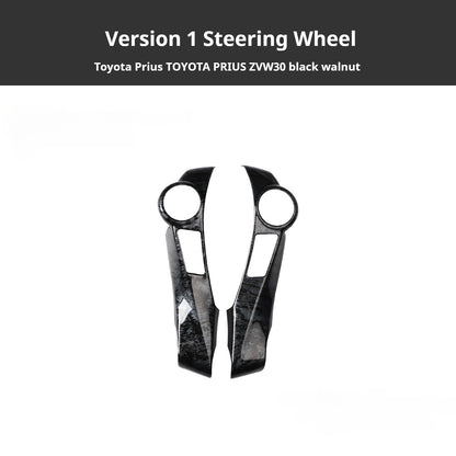 RHD Prius ZVW30 Peach Wood Carbon Fiber Pattern Dashboard, Instrument Panel, Steering Wheel, and Gear Shift Knob Interior Trim Decals