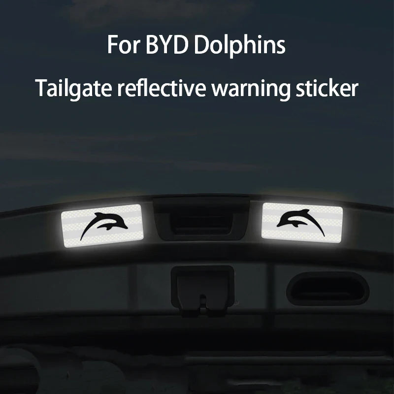 10pcs Car Door Reflective Warning Stickers For BYD Dolphins