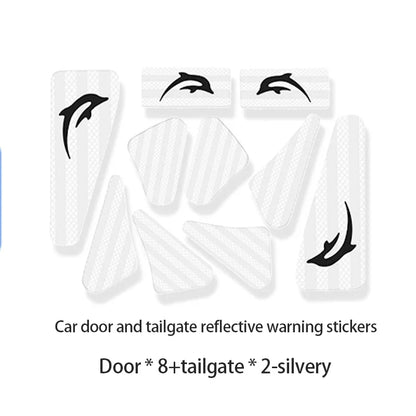 10pcs Car Door Reflective Warning Stickers For BYD Dolphins