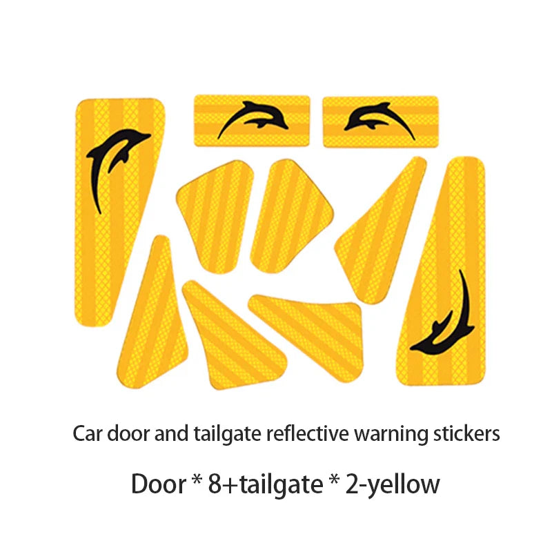 10pcs Car Door Reflective Warning Stickers For BYD Dolphins