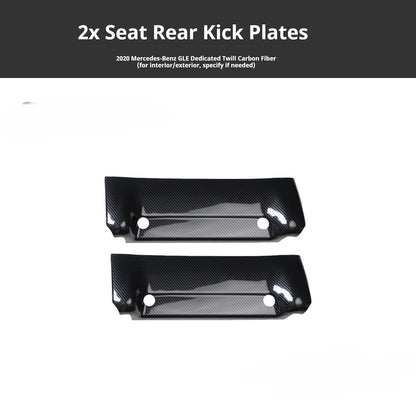 RHD 20-23 Mercedes-Benz GLE350/GLE450 Interior Modification Peach Wood Carbon Fiber Pattern Steering Wheel Center Vent Trim