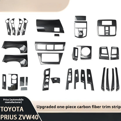 RHD 2012-2019 Prius ZVW40W-41 Walnut Carbon Fiber Interior Modification Kit