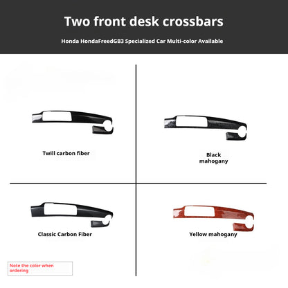 RHD Freed GB3 Interior Modification Carbon Fiber-Style Steering Wheel and Center Console Trim