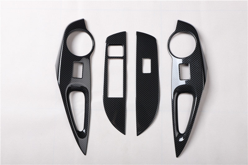 RHD 2019-2021 Corolla Carbon Fiber Glass Window Switch Button Interior Trim Replacement Parts