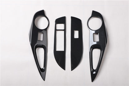 RHD 2019-2021 Corolla Carbon Fiber Glass Window Switch Button Interior Trim Replacement Parts
