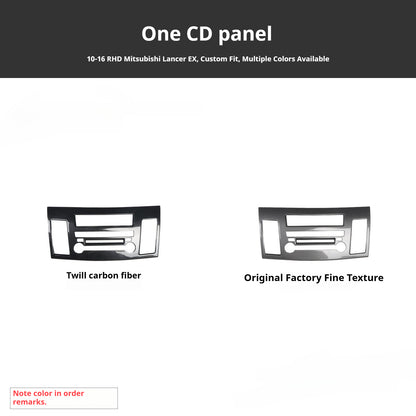 RHD 10-16 Mitsubishi Lancer EVO Interior Modification Carbon Fiber and Rosewood Steering Wheel & Window Trim Decals