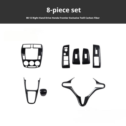 RHD 2008-2012 Honda City (Old Model) Carbon Fiber Gear Shift & Navigation Panel Interior Trim Kit