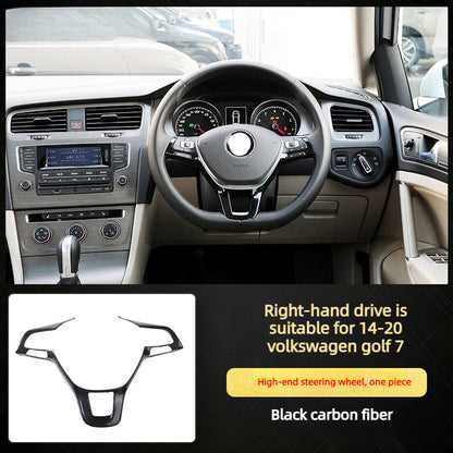 RHD 14-20 Golf 7 Carbon Fiber Trim Kit: Center Console, Gear Shift, Cup Holder Frame, Headlight Switch, Interior Trim