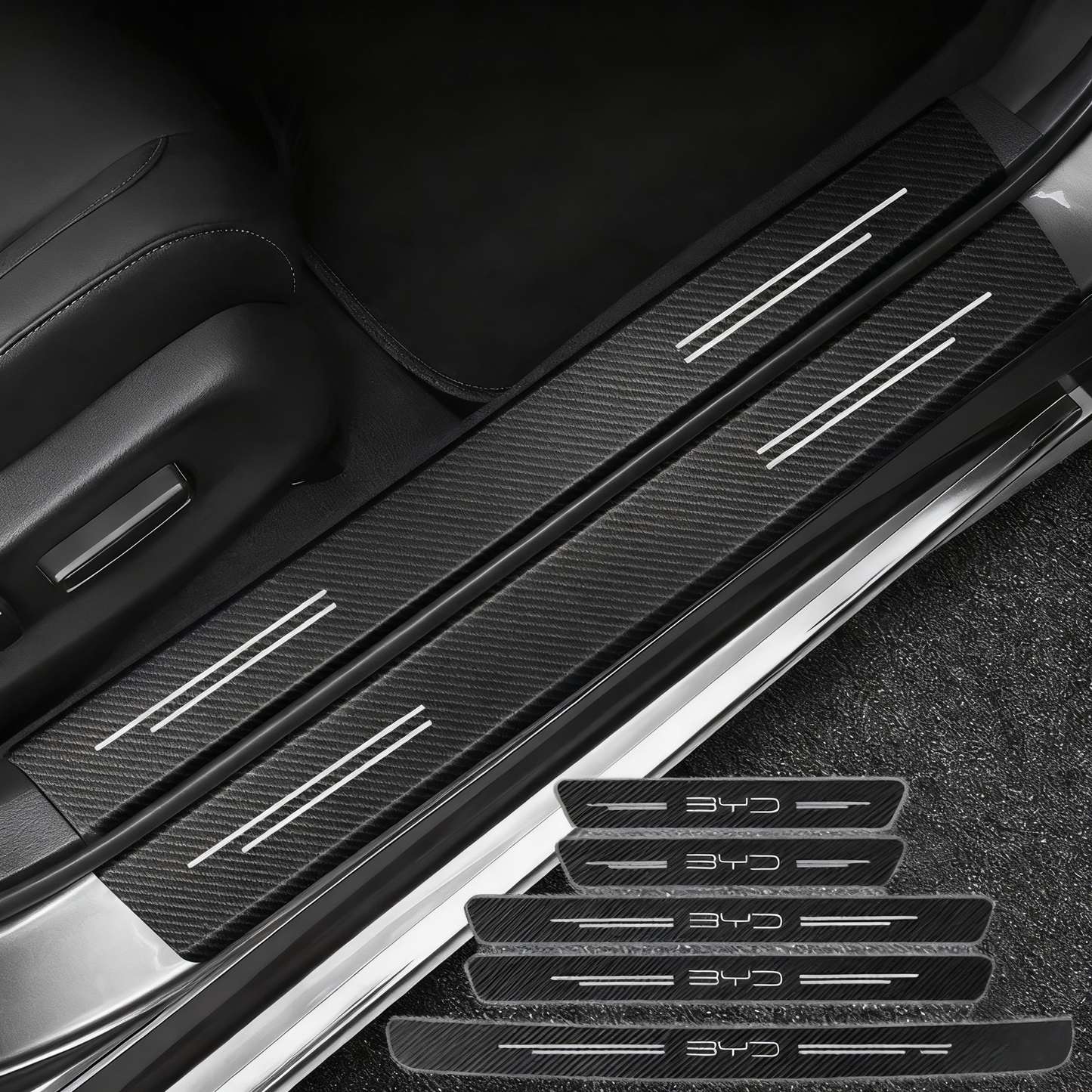 4 Pcs Car Door Sill Protectors Strip For BYD