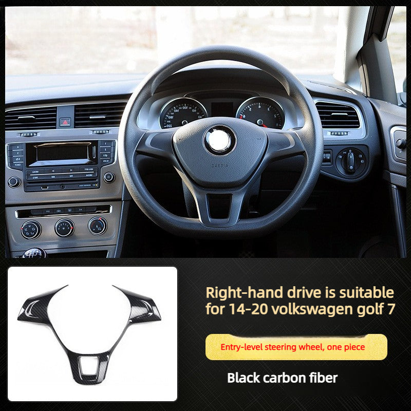 RHD 14-20 Golf 7 Carbon Fiber Trim Kit: Center Console, Gear Shift, Cup Holder Frame, Headlight Switch, Interior Trim