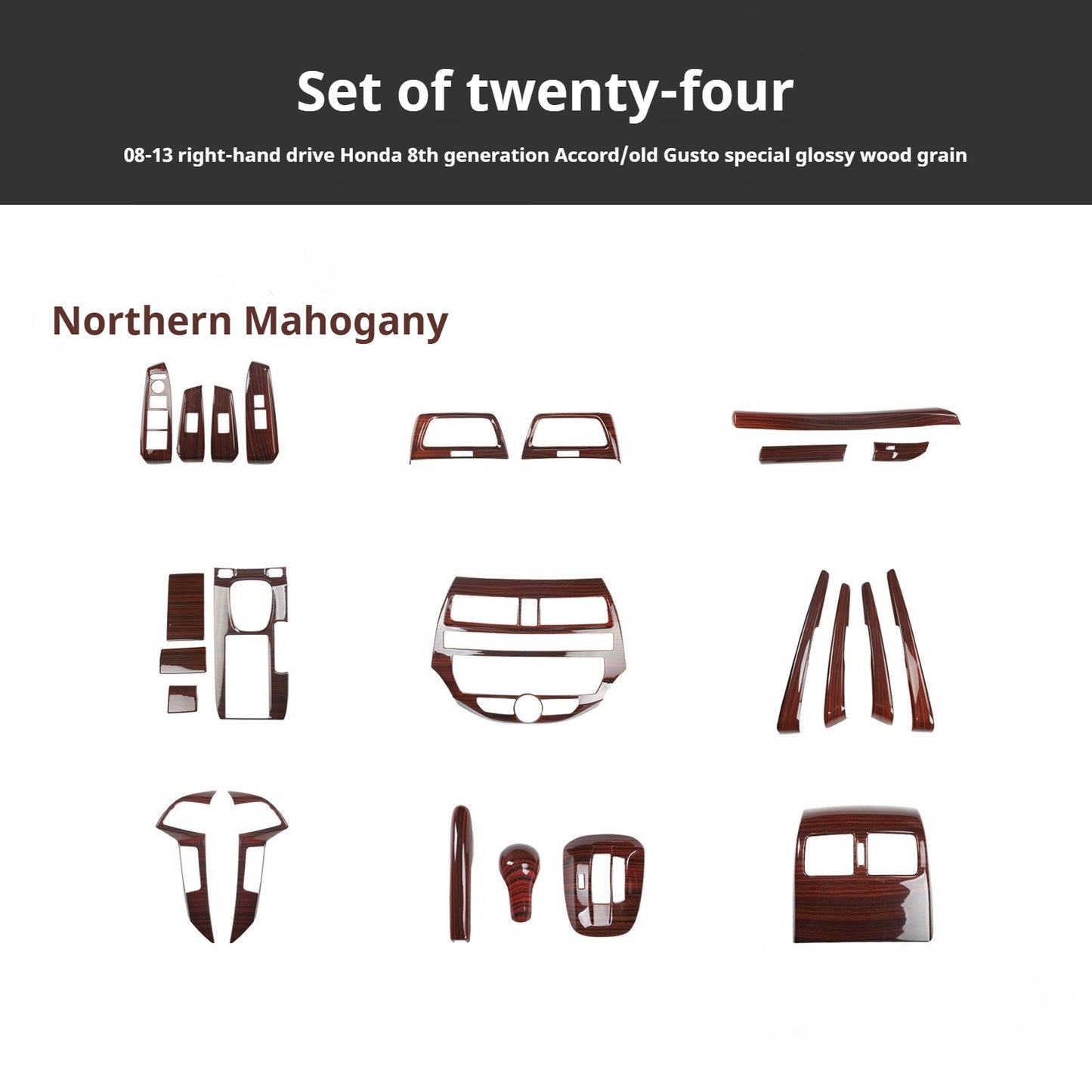 RHD 2008-2013 8th Generation Accord Dashboard Trim Bar Interior Modification Kit