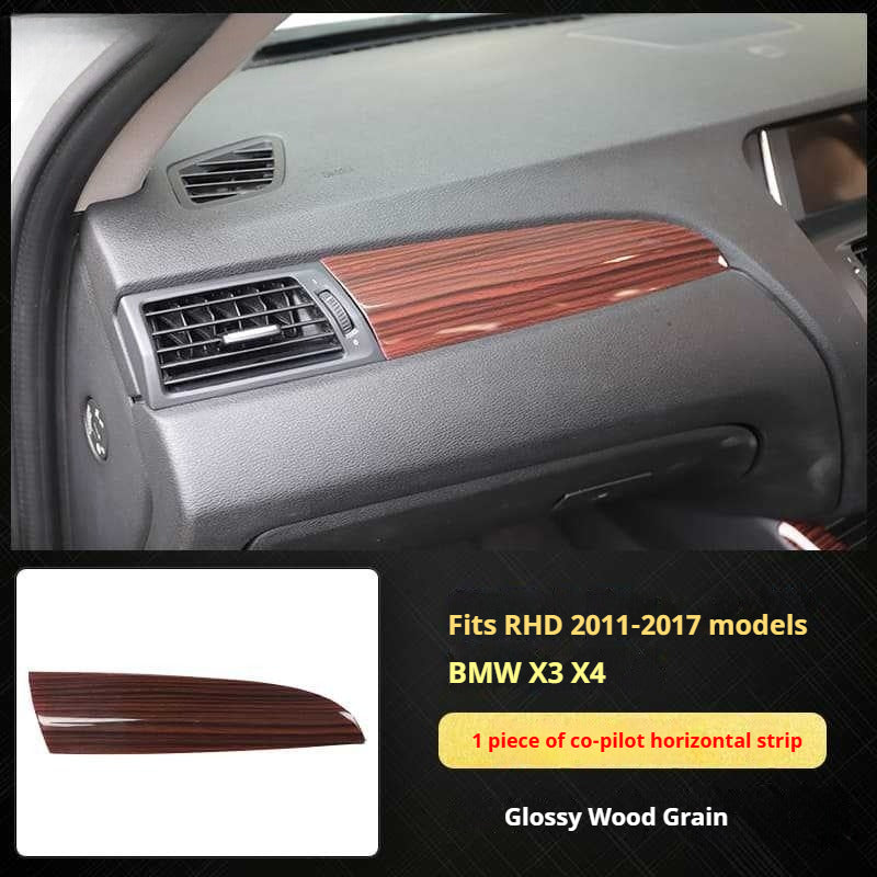 RHD 11-16 BMW X3 F25/X4 F26 Interior Modification Carbon Fiber Pattern Gear Shift Knob Frame Door Panel Trim