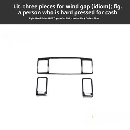 RHD 2004-2006 Toyota Corolla Interior Upgrade Carbon Fiber Walnut-Finish Air Conditioning Panel Lift/Lower Switch Trim
