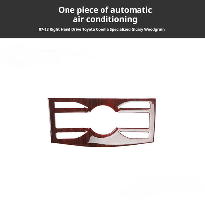 RHD 2007-2013 Toyota Corolla Interior Modification Carbon Fiber Pattern Center Console Air Vent & AC Button Trim