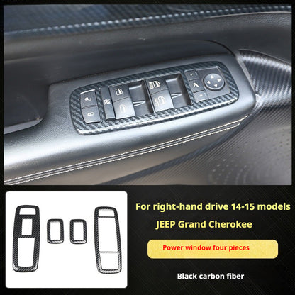 RHD 2014-2015 Grand Cherokee Carbon Fiber Texture Interior Trim Kit for Front Door Panels