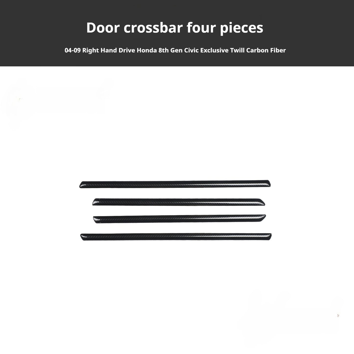 RHD 2004-2011 8th Generation Civic Carbon Fiber Interior Window Lift Steering Wheel Trim Kit