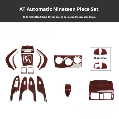 RHD 2007-2013 Toyota Corolla Interior Modification Carbon Fiber Pattern Center Console Air Vent & AC Button Trim