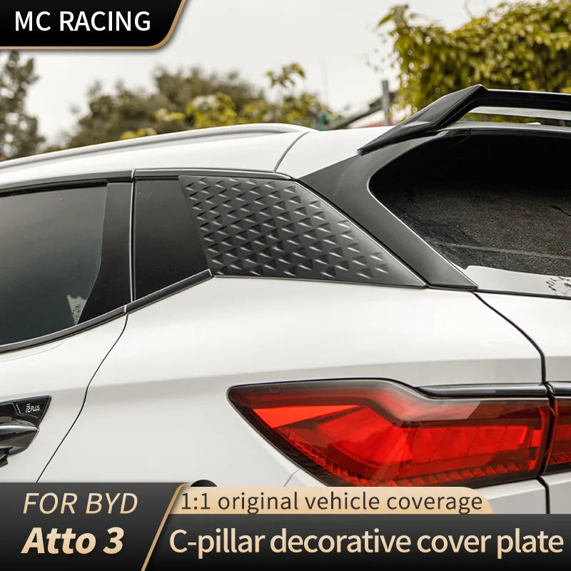 2pcs Rear Wing Side Window Triangle Trim Cover for Atto 3