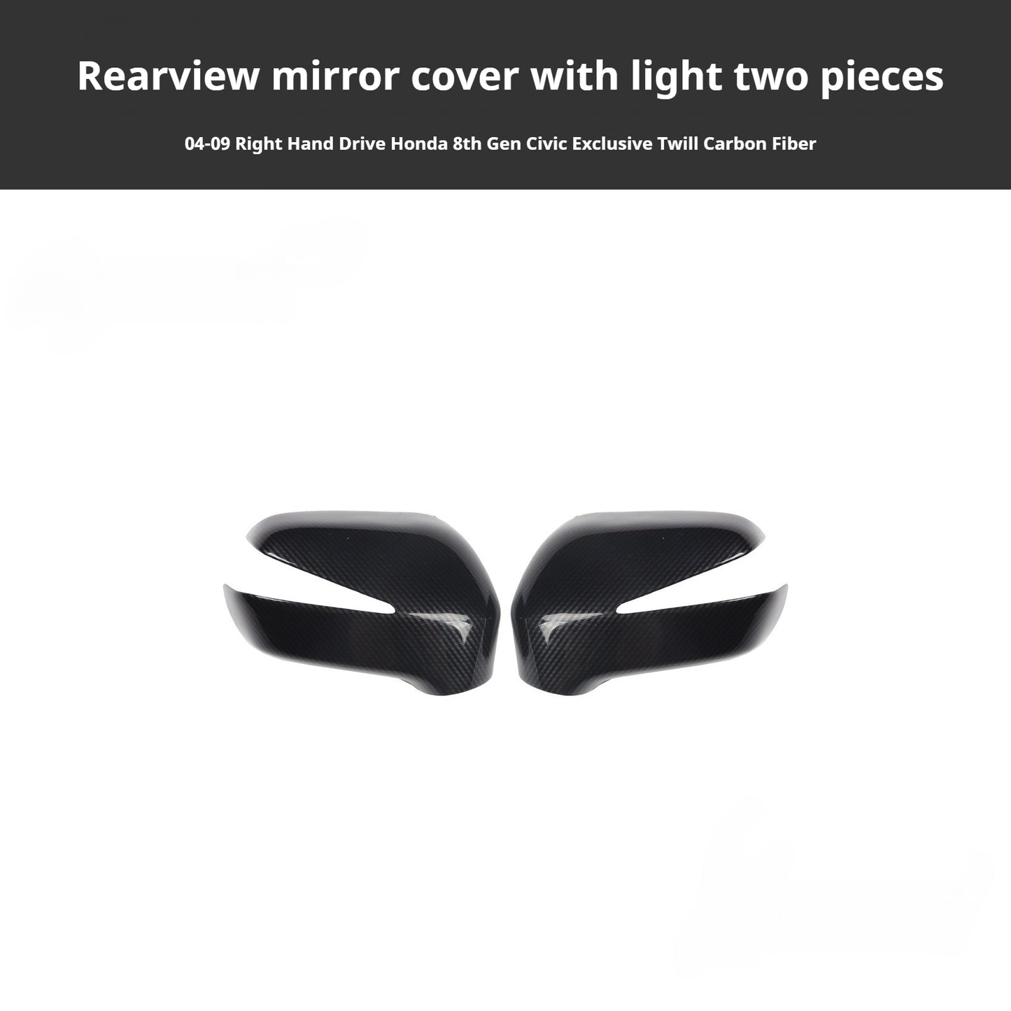 RHD 2004-2011 8th Generation Civic Carbon Fiber Interior Window Lift Steering Wheel Trim Kit