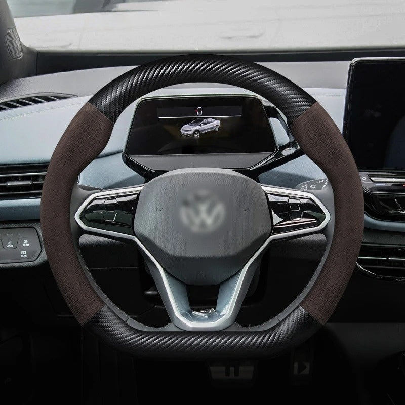 Carbon Fiber Car Steering Wheel Cover For VW ID.2, ID.3, ID.4, ID.5, ID.6, ID.7, Crozz, PRO, X, BUZZ