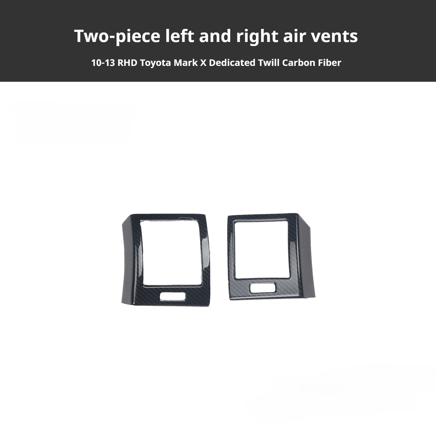 RHD 2010-2017 Reiz Carbon Fiber Gloss Black Steering Wheel Inner Grab Handle Interior Modification Kit