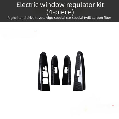 RHD 12-15 Toyota VIGO Hilux Interior Upgrade Peach Wood Carbon Fiber Pattern Steering Wheel Navigation Trim